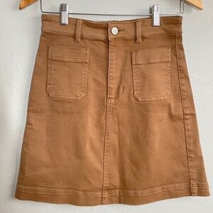 Everlane Camel Twill Mini Skirt  A-Line Size 0